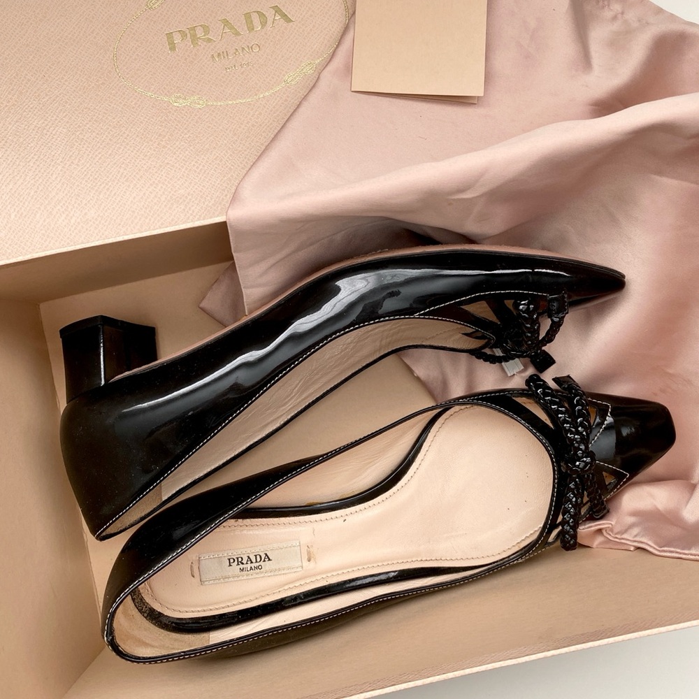 Prada Black Patent Leather Heels